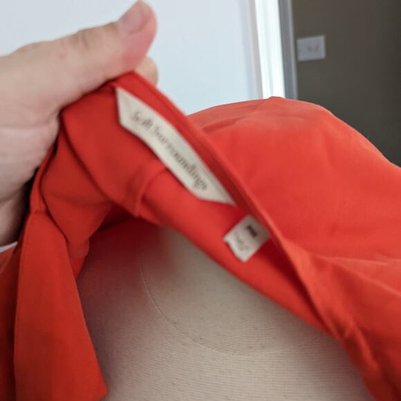 Women's Soft Surroundings Orange Petite Medium Wrap Dress Cinch Fall Bohemian - Picture 5 of 10